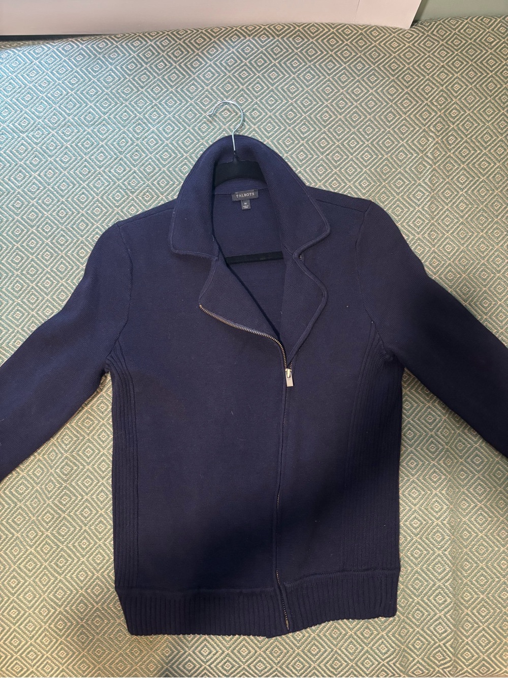 Talbots Navy Ribbed Crew Sweater - Picture 2 of 14